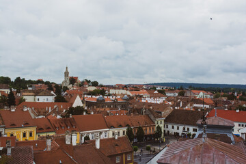 View over old roof tops in Sopron