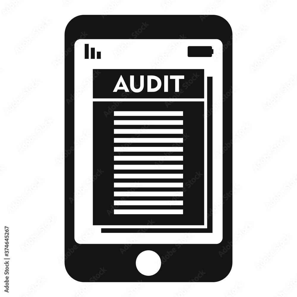 Poster smartphone audit icon. simple illustration of smartphone audit vector icon for web design isolated o