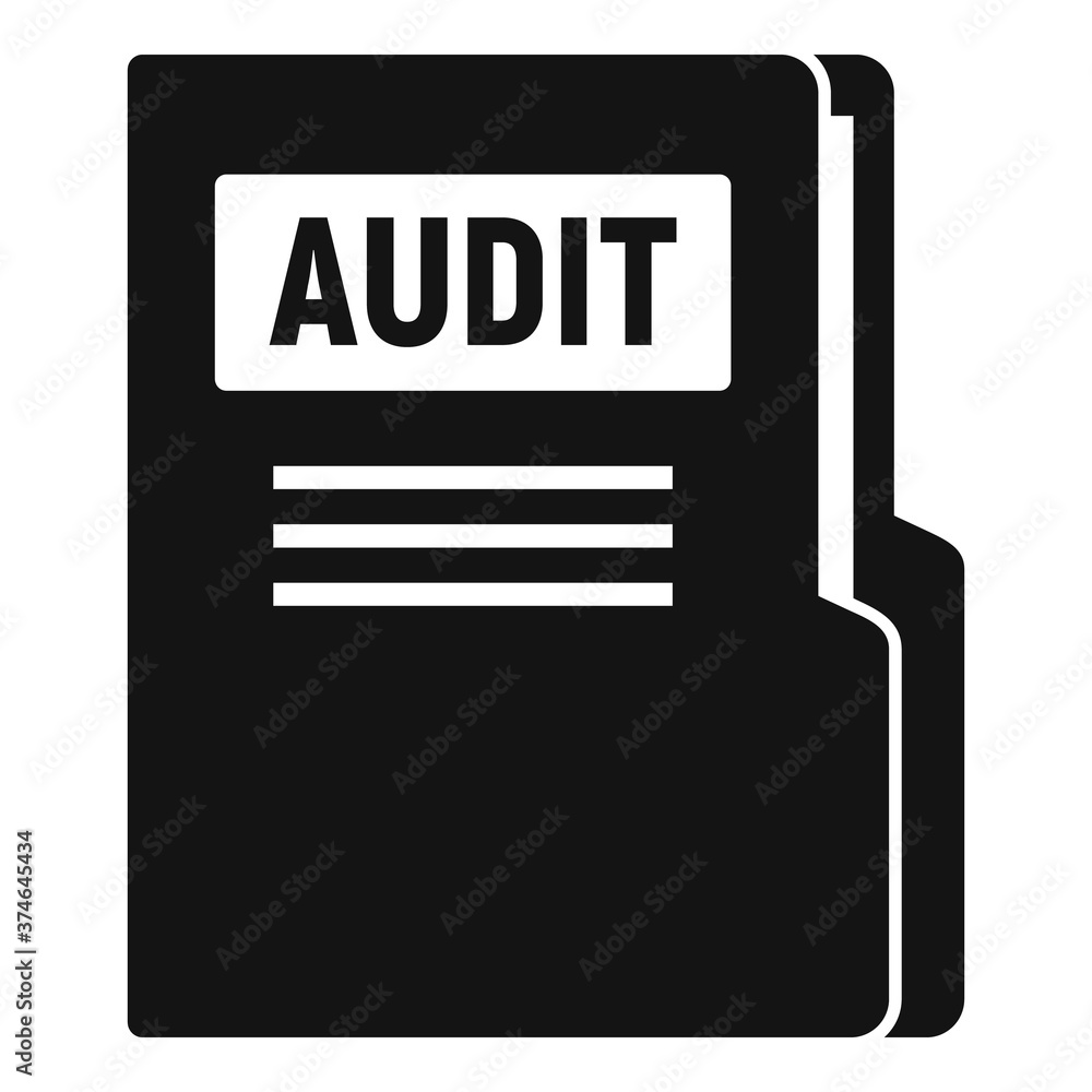 Poster audit company folder icon. simple illustration of audit company folder vector icon for web design is