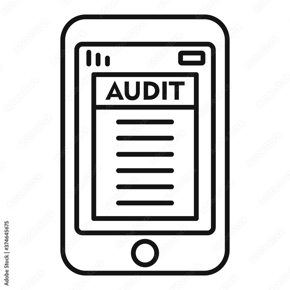 Poster smartphone audit icon. outline smartphone audit vector icon for web design isolated on white backgro
