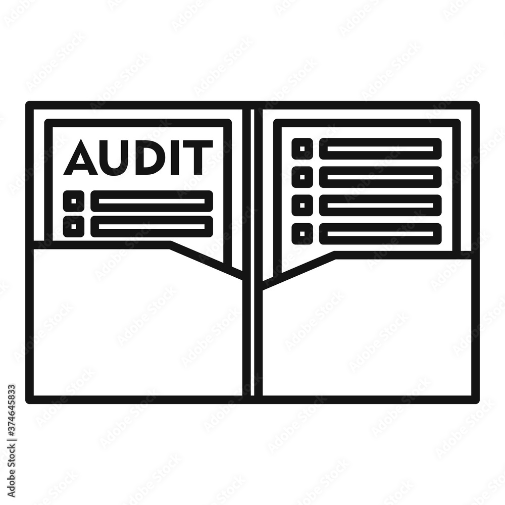 Poster audit documents icon. outline audit documents vector icon for web design isolated on white backgroun