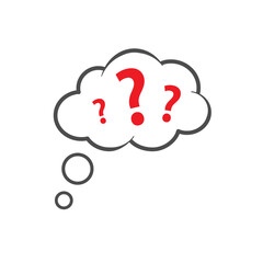 Thought, speech, question bubble vector icon