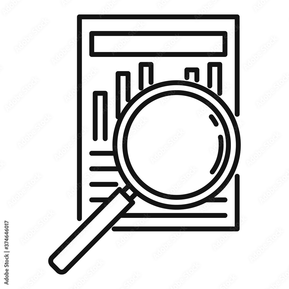 Aufkleber search audit info icon. outline search audit info vector icon for web design isolated on white backg
