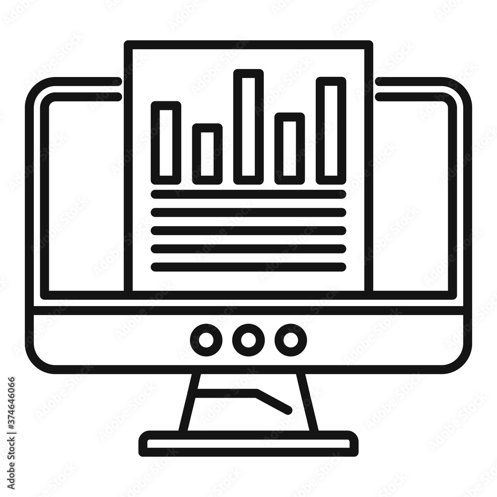 Poster audit monitor icon. outline audit monitor vector icon for web design isolated on white background