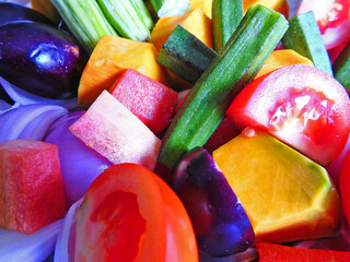 chopped vegetable closeup
