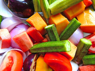 chopped vegetable closeup