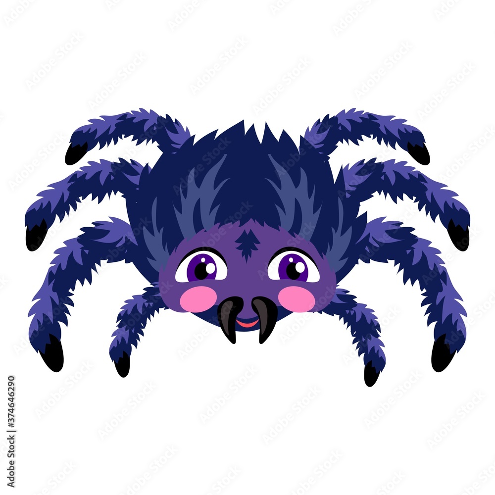 Poster smiling spider icon. cartoon of smiling spider vector icon for web design isolated on white backgrou