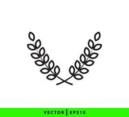 Wheat icon vector logo design template flat style