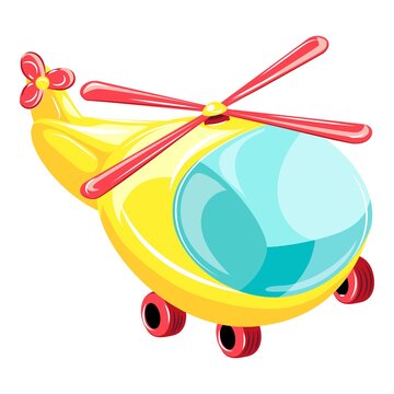 Kid toy helicopter icon. Cartoon of kid toy helicopter vector icon for web design isolated on white background