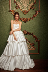 white bridal gown