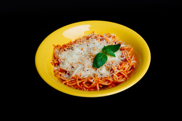 delicious food on black background