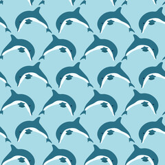 Fototapeta premium Seamless vector illustration with dolphins