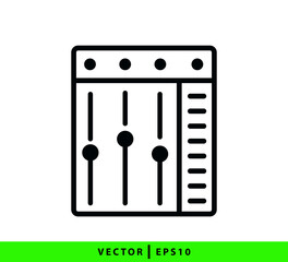 Audio mixer icon vector logo design template