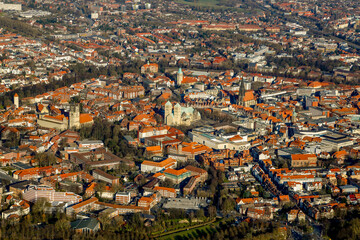 Stadtansicht von Münster Innenstadt mit dem Dom zu Münster, Bistum, NRW, Deutschland