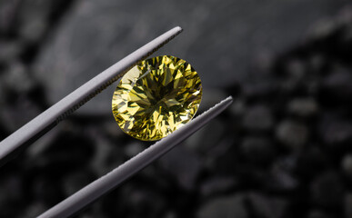 Lemon yellow gemstone sapphire.