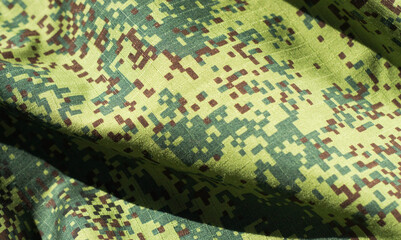 green camouflage military fabric, texture and background