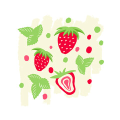 beautiful strawberries. vector illustration of a realistic