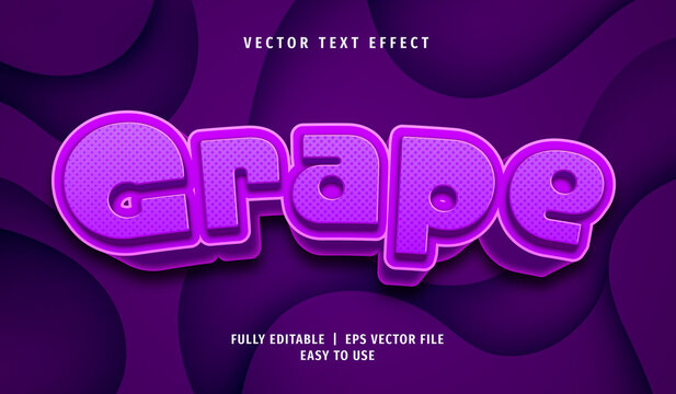 3D Grape Text effect, Editable Text Style