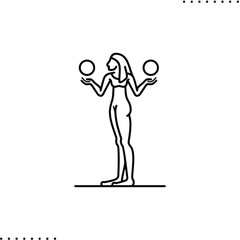 Ancient Egypt,  pharaoh's tomb art vector icon in outlines