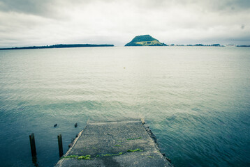Little old boat launch to the sea in Tauranga, New Zeland