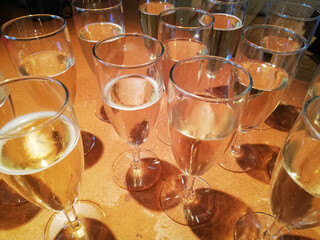 Cava glasses for celebration