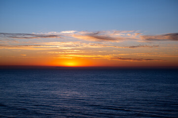 5 days after the annoucement of the covid-19 pandemic, sunrise over the Southern Ocean from Bird Rock Lookout, Torquay, Victoria, Australia