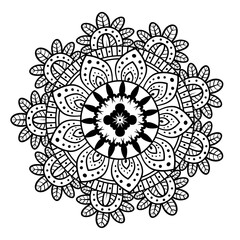 flower mandala in white background, vintage luxury mandala vector illustration design