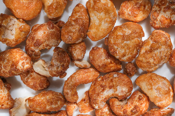 Sugar glazed cashew nuts