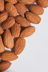 Dried almonds close up