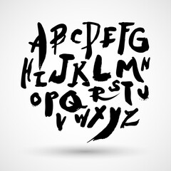 Hand drawn brush stroke font