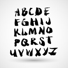 Hand drawn brush stroke font