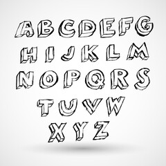 Hand drawn brush stroke font