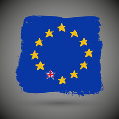 Brexit background with British and European Union flags. Vector illustration.