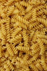 Durum macaroni on a wooden table macro 