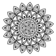 flower mandala on white background, decoration vintage luxury vector illustration design