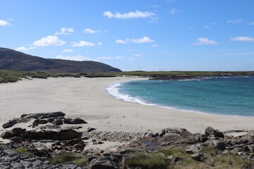 Fototapeta na wymiar view of the sea from the beach, barra, hebrides, scotland