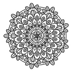 flower mandala on white background, vintage luxury decoration vector illustration design