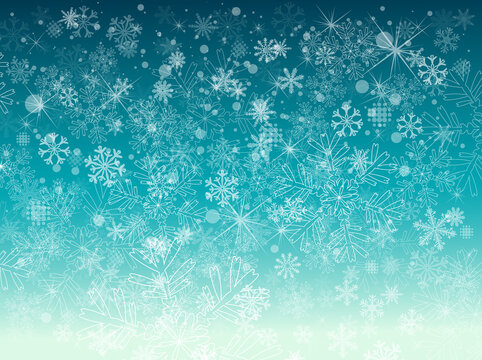Blue background with snowflakes. Vector illustration