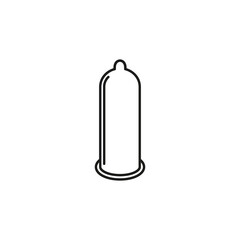 Condom icon. Vector. Line style. Isolated.