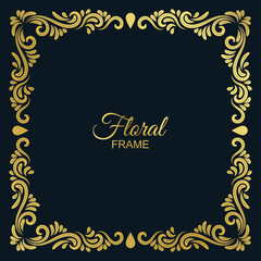 Decorative artistic floral corner frame design. - Vector.