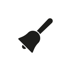 Hand bell icon. Vector illustration. Flat design.	
