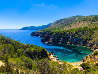 Obraz premium view of the coast of the Mediterranean Sea in Ibiza 