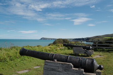 Fishguard Ford - showing the cannons overlooking the harbour