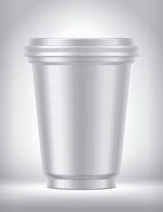 Plastic Cup on Background. Matt surface version. 
