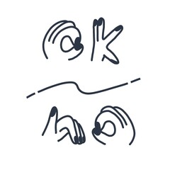 OK, NO, ok, no, sign, icon, hand