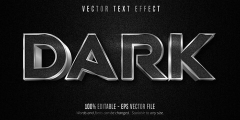 metallic silver text effect, editable dark text and font style