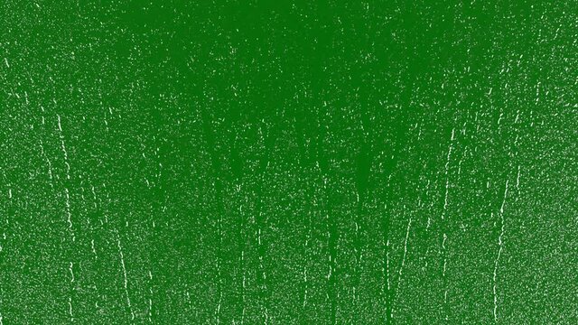 Close-Up. Realistic rain and water droplet with chroma key green screen background. Animation 