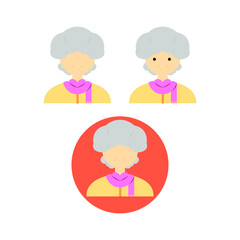 Granny avatar icon. flat design