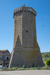 Fototapeta na wymiar the tower of the castle/ Marta Italy 