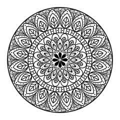 circular mandala in white background, vintage luxury mandala vector illustration design